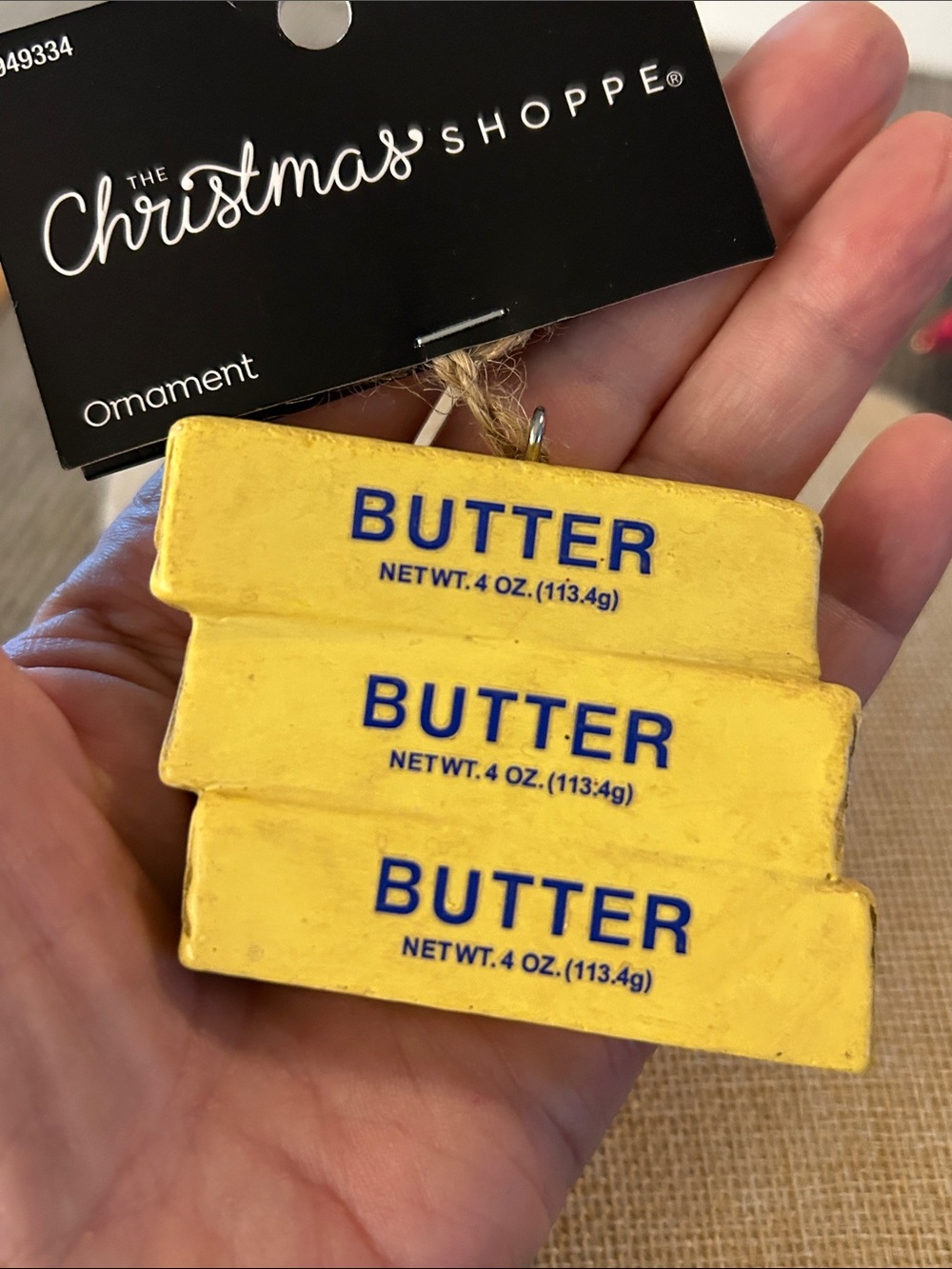 Yellow 'Butter' Ornament Christmas tree decoration NEW